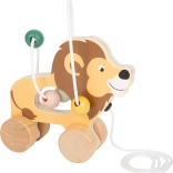 SMALL FOOT lion en bois à tirer avec labyrinthe