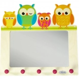 Hess porte-manteau avec miroir famille de chouettes