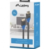 Câble LANBERG HDMI 2.0 3 m, 4K, entièrement en cuivre, noir