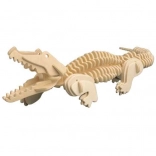 Woodcraft puzzle 3D en bois crocodile, 94 pièces