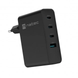 Chargeur secteur Natec Ribera GaN 3xUSB‑C + 1x USB‑A 100 W noir