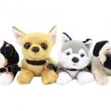 Chiot en peluche avec laisse 17 cm