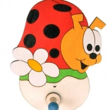 Patère en bois Coccinelle pour enfants