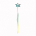 Barrette flocon de cheveux avec mèches arc-en-ciel et nœud