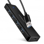 AXAGON HUE-C1A hub USB de voyage 4 ports 5 Gb/s avec alimentation USB‑C