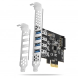 Contrôleur PCIe USB 3.2 Gen 1 avec 4 ports, UASP, chipset Renesas, alimentation SATA