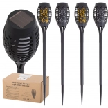 Lampes torches solaires de jardin 12 LED, lot de 4 pièces