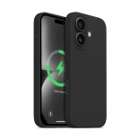 Coque magnétique en silicone pour iPhone 16 avec MagSafe – noir