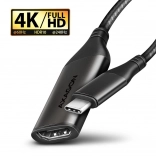 Adaptateur USB-C vers HDMI 4K/60Hz en aluminium, câble de 25 cm