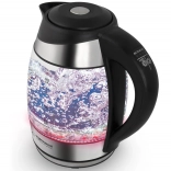Bouilloire électrique en verre Esperanza Seine 1,7 l, noire avec éclairage LED et réglage de la température