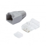 Connecteurs RJ45 CAT.6 avec protection, gris, paquet de 100 pièces