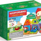 Jeu de construction magnétique Magformers Petite ville – Marché, 22 pièces