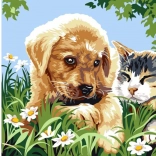 Peinture diamant Petits amis 30 × 40 cm