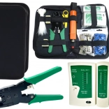 kit d’outils réseau 19‑en‑1 avec testeur et pince à sertir
