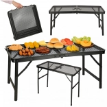 Table de camping pliante avec plateau en maille