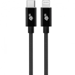 Câble Lightning MFi - USB C noir 1m