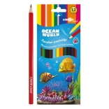 Crayons de couleur Ocean World triangulaires, 12 pcs
