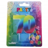 Bougie d'anniversaire Arc-en-ciel 70