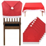 Housses de Noël pour chaises et nappe - ensemble de 6 pièces