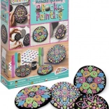 Peindre sur galets GRAFIX – décoration mandala scintillante