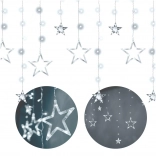 Rideau lumineux LED suspendu avec petites étoiles 2,5 m, 138 LED – Blanc