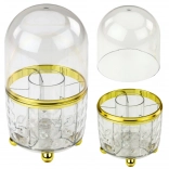 Organiseur de maquillage avec base rotative et couvercle transparent