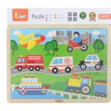 Puzzle en bois transports 24 pièces