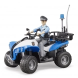 Bruder quad de police bleu avec figurine