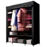 Armoire textile pliante pour vêtements XXL noire