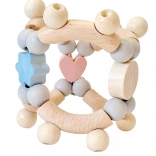 Hochet moteur Hess en forme de cœur rose et bleu