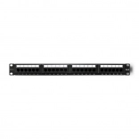 Panneau de brassage 24 ports CAT6 UTP noir pour rack