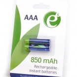 Piles rechargeables AAA 850 mAh, blister de 2 pièces