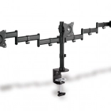 Support universel triple pour moniteurs avec fixation sur plateau