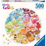 Puzzle Ravensburger cercle : Desserts 500 pièces