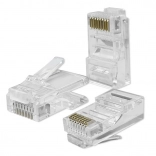 Wtyk RJ45 CAT6 UTP Pass Through avec contacts plaqués or, 100 pcs