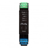 Shelly Pro 2PM relais double sur rail DIN avec Wi‑Fi/LAN et mesure de puissance