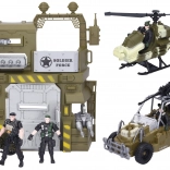 Set militaire avec voiture et hélicoptère pour enfants