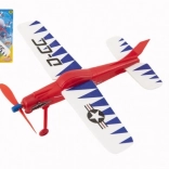 Avion en mousse avec hélice à remontoir, 22 × 26 cm, 3 couleurs