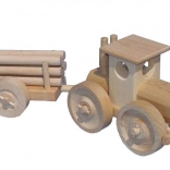 Tracteur en bois avec remorque à billes CEEDA CAVITY – naturel