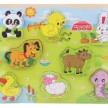 Puzzle d’encastrement en bois animaux de la ferme