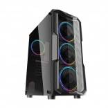 boîtier PC Darkflash Aquarius Acrylic noir, midi tower avec verre trempé