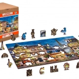 Puzzle en bois Petit-déjeuner à Paris 2-en-1