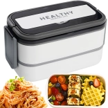 Bento box empilable avec séparateurs 1400 ml avec couverts
