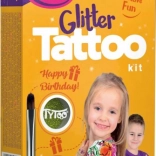 TyToo tatouages pailletés Happy Birthday – kit de pochoirs pour fête