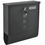 Boîte aux lettres en acier anthracite avec serrure