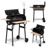 Barbecue de jardin avec thermomètre, cheminée et 3 étagères sur roulettes MULTIGARDEN