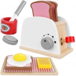 Grille-pain en bois pour enfants avec set petit-déjeuner