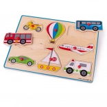 Puzzle en bois des moyens de transport Bigjigs Toys