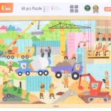 Puzzle en bois 48 pièces – engins de chantier