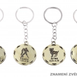 Porte-clés rond avec signe du zodiaque